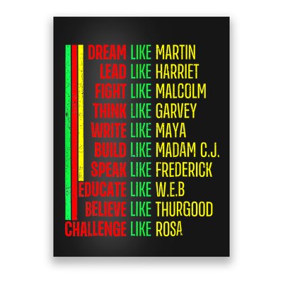 Black History Pride Martin Black Afro African Poster