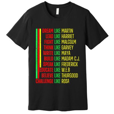 Black History Pride Martin Black Afro African Premium T-Shirt