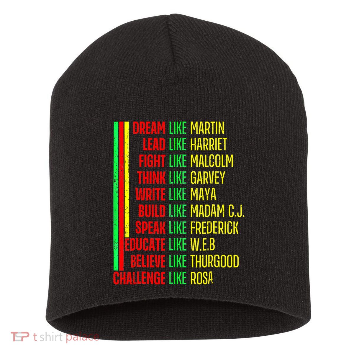 Black History Pride Martin Black Afro African Short Acrylic Beanie