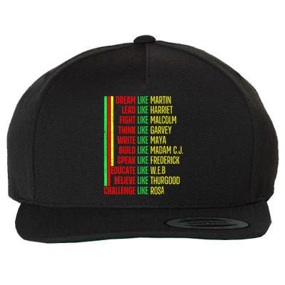 Black History Pride Martin Black Afro African Wool Snapback Cap