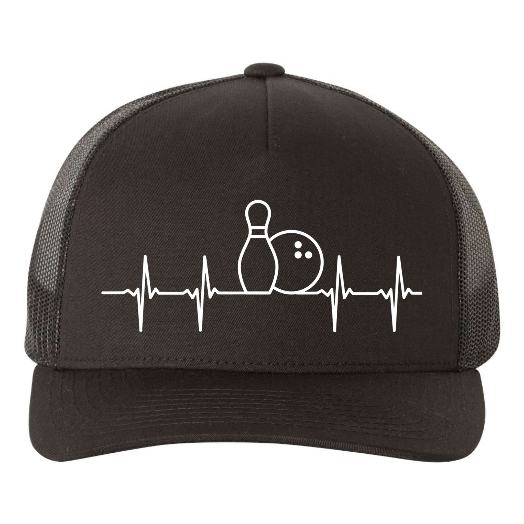 Bowling Heartbeat Pulse Gift Yupoong Adult 5-Panel Trucker Hat