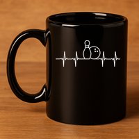 Bowling Heartbeat Pulse Gift 11oz C Handle Ceramic Mug