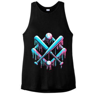 B.A.S.E.B.A.L.L Home Plate Drip For Ice Cream Spinkle Ladies PosiCharge Tri-Blend Wicking Tank
