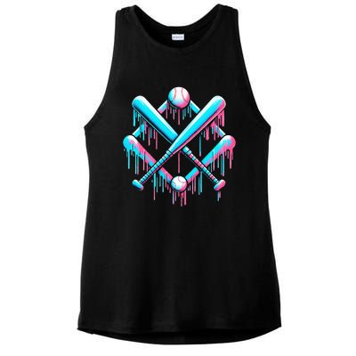 B.A.S.E.B.A.L.L Home Plate Drip For Ice Cream Spinkle Ladies PosiCharge Tri-Blend Wicking Tank