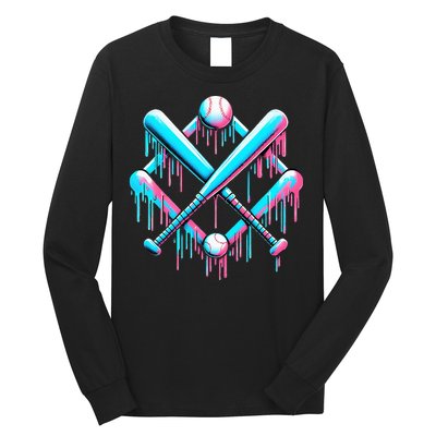 B.A.S.E.B.A.L.L Home Plate Drip For Ice Cream Spinkle Long Sleeve Shirt
