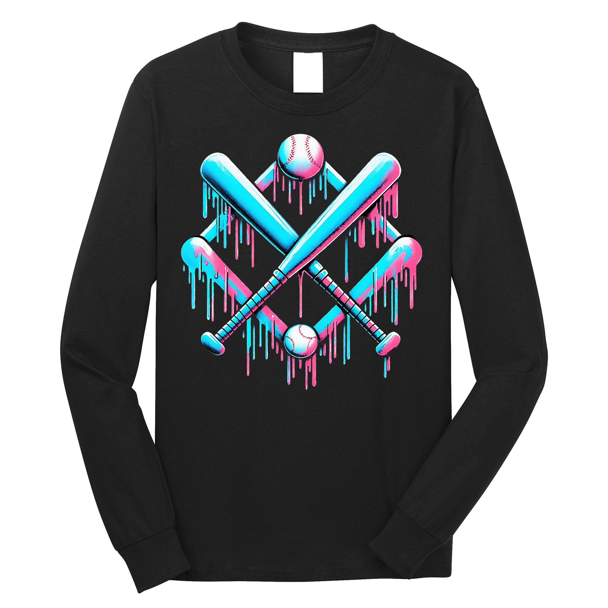B.A.S.E.B.A.L.L Home Plate Drip For Ice Cream Spinkle Long Sleeve Shirt