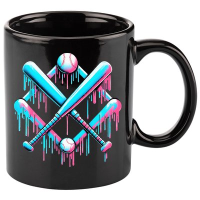 B.A.S.E.B.A.L.L Home Plate Drip For Ice Cream Spinkle 11oz C Handle Ceramic Mug