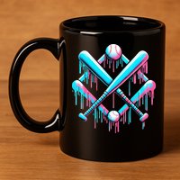 B.A.S.E.B.A.L.L Home Plate Drip For Ice Cream Spinkle 11oz C Handle Ceramic Mug