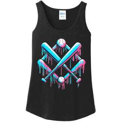 B.A.S.E.B.A.L.L Home Plate Drip For Ice Cream Spinkle Ladies Essential Tank