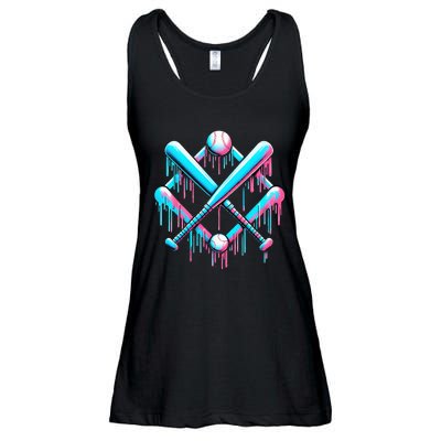 B.A.S.E.B.A.L.L Home Plate Drip For Ice Cream Spinkle Ladies Essential Flowy Tank