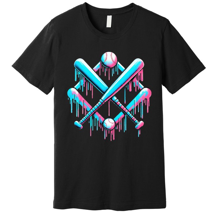 B.A.S.E.B.A.L.L Home Plate Drip For Ice Cream Spinkle Premium T-Shirt