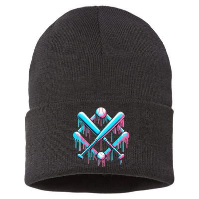 B.A.S.E.B.A.L.L Home Plate Drip For Ice Cream Spinkle Sustainable Knit Beanie