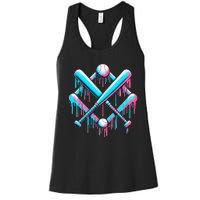 B.A.S.E.B.A.L.L Home Plate Drip For Ice Cream Spinkle Women's Racerback Tank