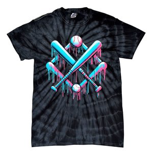 B.A.S.E.B.A.L.L Home Plate Drip For Ice Cream Spinkle Tie-Dye T-Shirt