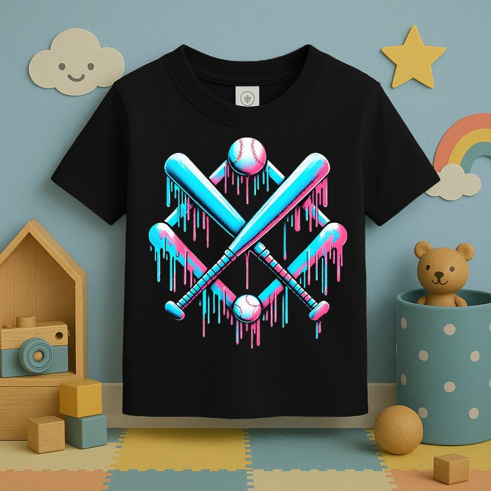 B.A.S.E.B.A.L.L Home Plate Drip For Ice Cream Spinkle Toddler T-Shirt