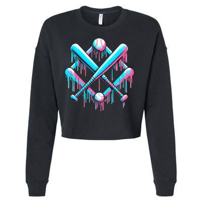 B.A.S.E.B.A.L.L Home Plate Drip For Ice Cream Spinkle Cropped Pullover Crew