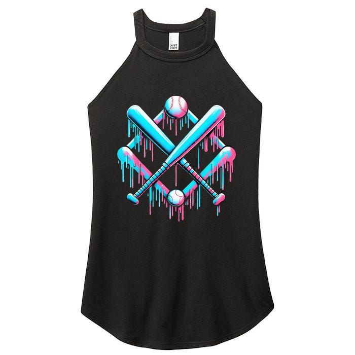 B.A.S.E.B.A.L.L Home Plate Drip For Ice Cream Spinkle Women's Perfect Tri Rocker Tank