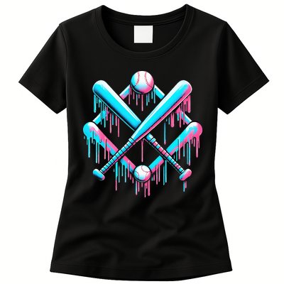B.A.S.E.B.A.L.L Home Plate Drip For Ice Cream Spinkle Womens T-Shirt