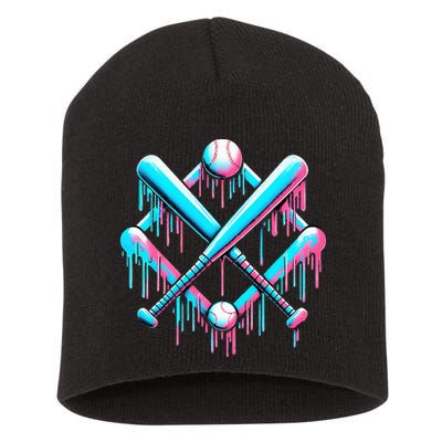 B.A.S.E.B.A.L.L Home Plate Drip For Ice Cream Spinkle Short Acrylic Beanie
