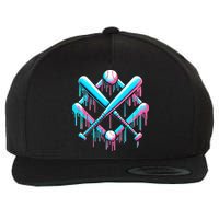 B.A.S.E.B.A.L.L Home Plate Drip For Ice Cream Spinkle Wool Snapback Cap