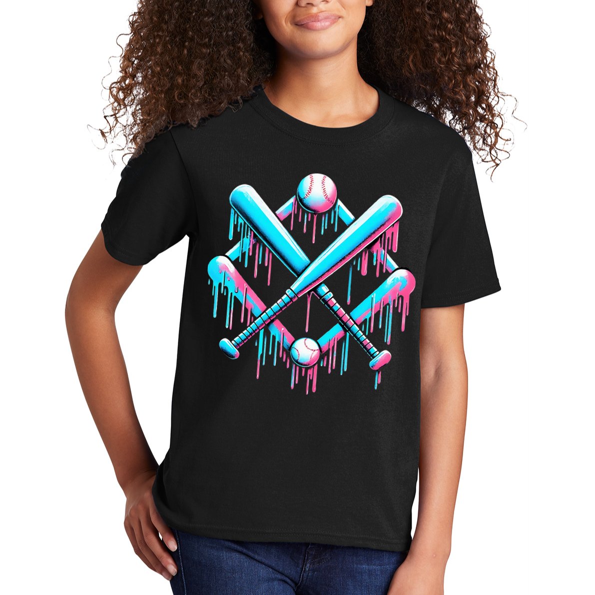 B.A.S.E.B.A.L.L Home Plate Drip For Ice Cream Spinkle Kids T-Shirt