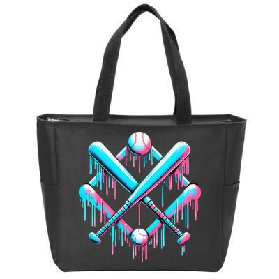 B.A.S.E.B.A.L.L Home Plate Drip For Ice Cream Spinkle Zip Tote Bag