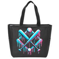 B.A.S.E.B.A.L.L Home Plate Drip For Ice Cream Spinkle Zip Tote Bag
