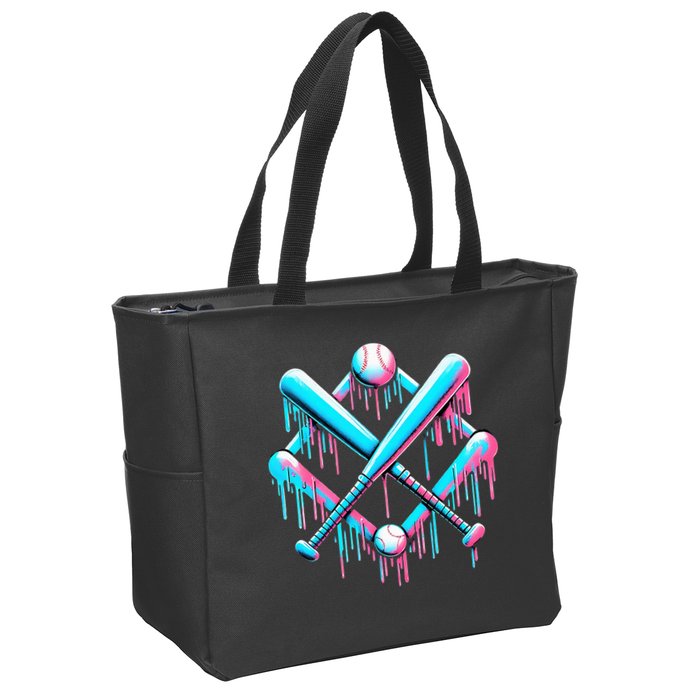 B.A.S.E.B.A.L.L Home Plate Drip For Ice Cream Spinkle Zip Tote Bag