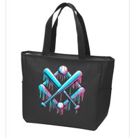 B.A.S.E.B.A.L.L Home Plate Drip For Ice Cream Spinkle Zip Tote Bag