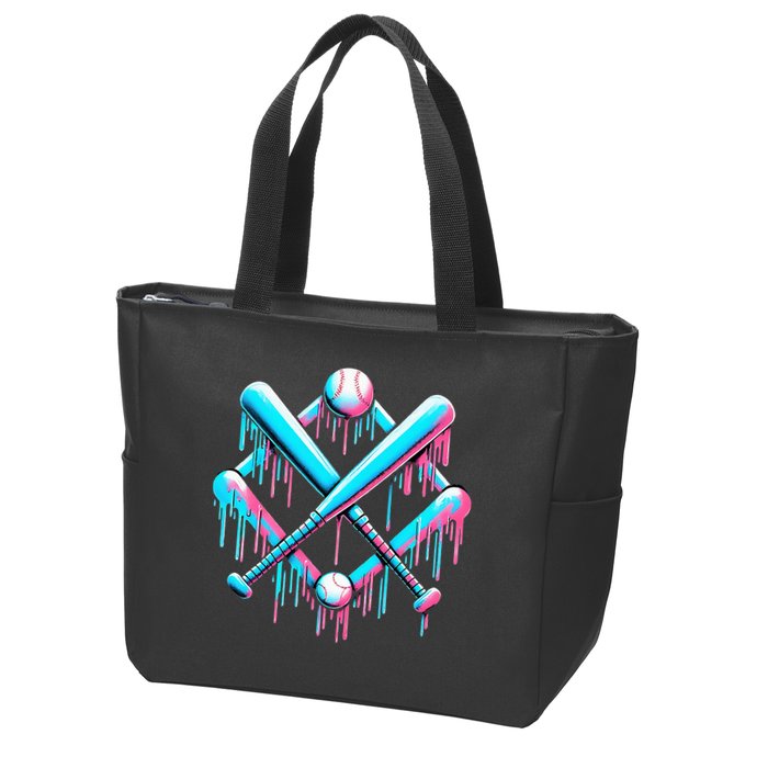 B.A.S.E.B.A.L.L Home Plate Drip For Ice Cream Spinkle Zip Tote Bag