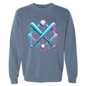 B.A.S.E.B.A.L.L Home Plate Drip For Ice Cream Spinkle Garment-Dyed Sweatshirt