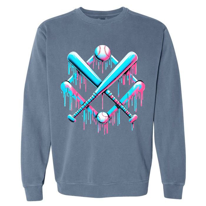 B.A.S.E.B.A.L.L Home Plate Drip For Ice Cream Spinkle Garment-Dyed Sweatshirt