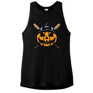 B.A.S.E.B.A.L.L Home Plate Drip Halloween Pumpkin Ladies PosiCharge Tri-Blend Wicking Tank