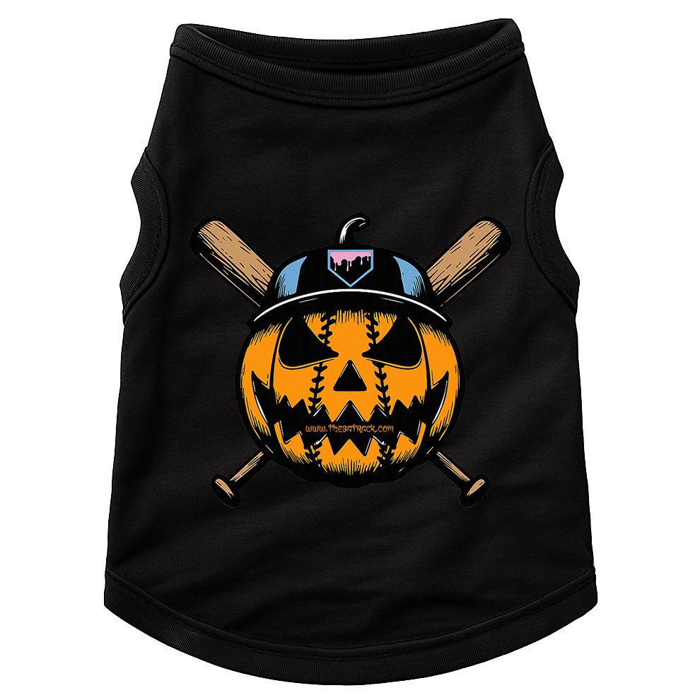 B.A.S.E.B.A.L.L Home Plate Drip Halloween Pumpkin Doggie Tank