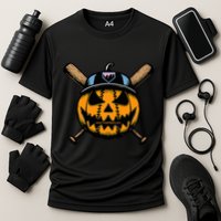B.A.S.E.B.A.L.L Home Plate Drip Halloween Pumpkin Cooling Performance Crew T-Shirt