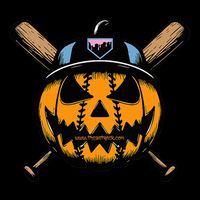 B.A.S.E.B.A.L.L Home Plate Drip Halloween Pumpkin Impact Tech Backpack