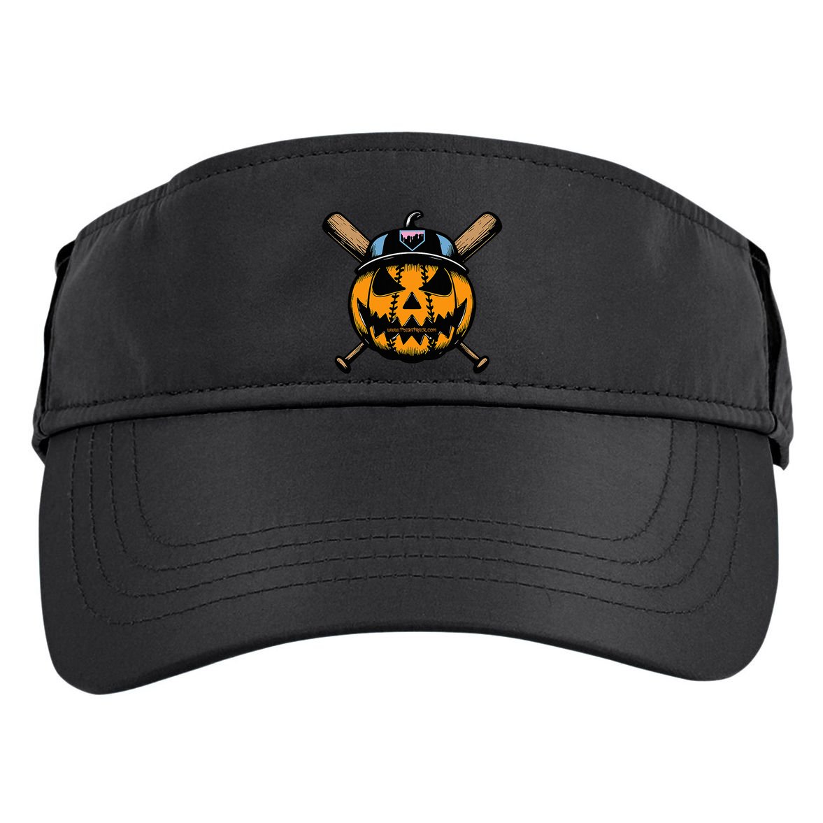 B.A.S.E.B.A.L.L Home Plate Drip Halloween Pumpkin Adult Drive Performance Visor