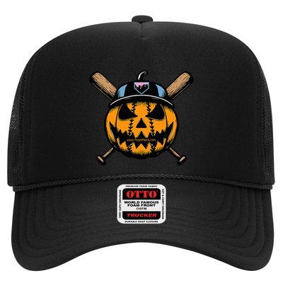 B.A.S.E.B.A.L.L Home Plate Drip Halloween Pumpkin Trucker Hat