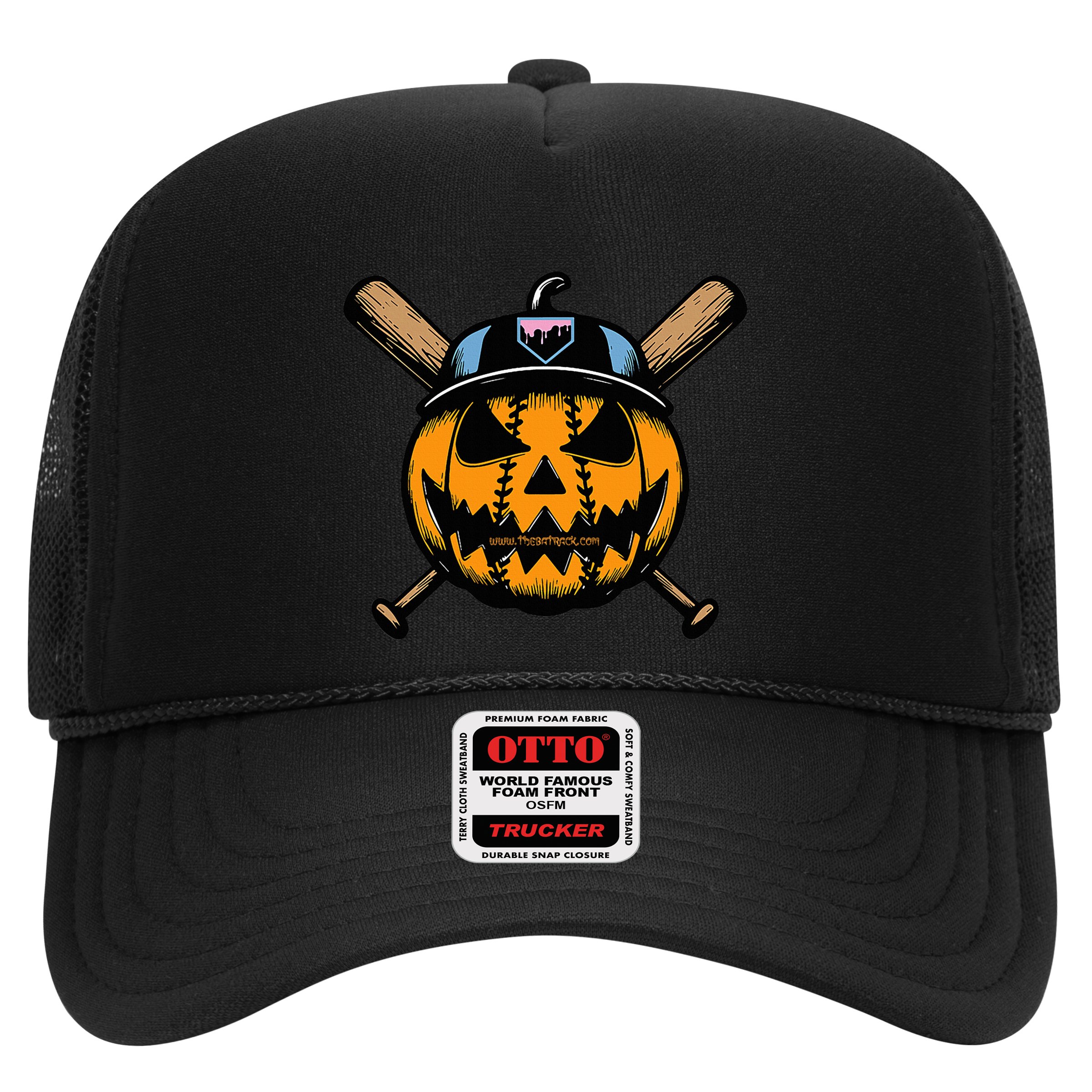 B.A.S.E.B.A.L.L Home Plate Drip Halloween Pumpkin Hat
