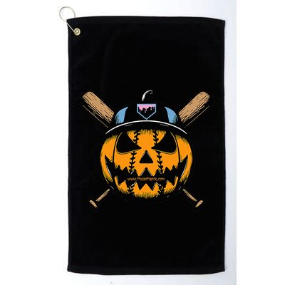 B.A.S.E.B.A.L.L Home Plate Drip Halloween Pumpkin Golf Towel