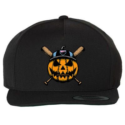 B.A.S.E.B.A.L.L Home Plate Drip Halloween Pumpkin Wool Snapback Cap