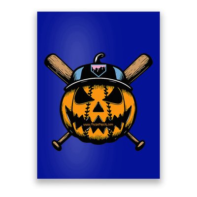 B.A.S.E.B.A.L.L Home Plate Drip Halloween Pumpkin Poster