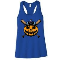 B.A.S.E.B.A.L.L Home Plate Drip Halloween Pumpkin Women's Racerback Tank