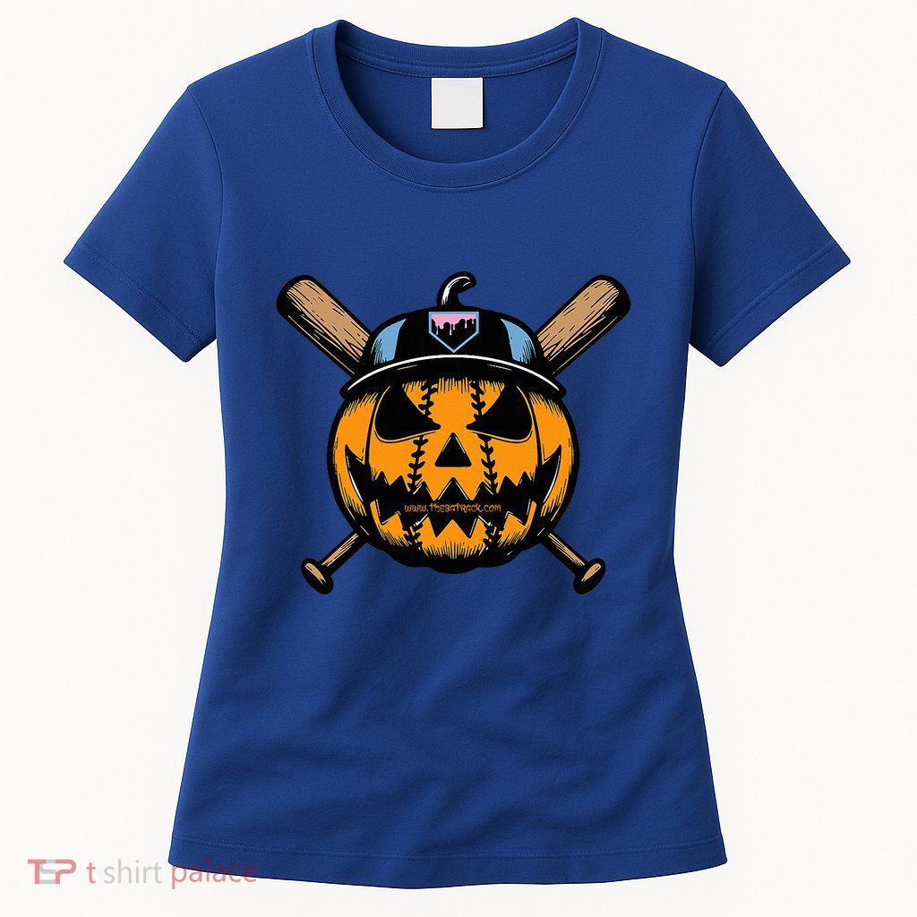 B.A.S.E.B.A.L.L Home Plate Drip Halloween Pumpkin Womens T-Shirt