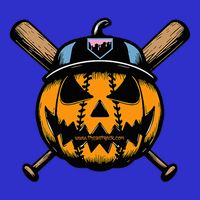 B.A.S.E.B.A.L.L Home Plate Drip Halloween Pumpkin Zip Tote Bag