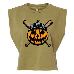 B.A.S.E.B.A.L.L Home Plate Drip Halloween Pumpkin Garment-Dyed Women's Muscle Tee