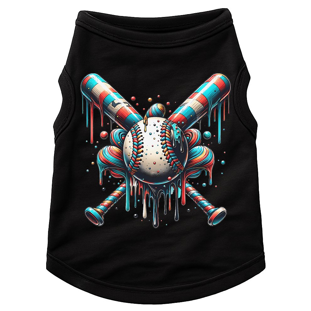 Baseball Home Plate Ice Cream Drip Baseball With Sprinkles Doggie Tank