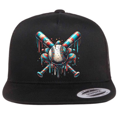 Baseball Home Plate Ice Cream Drip Baseball With Sprinkles Flatbill Hat