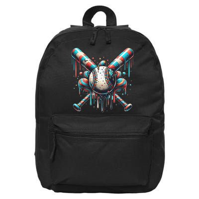 Baseball Home Plate Ice Cream Drip Baseball With Sprinkles 16 in Basic Backpack