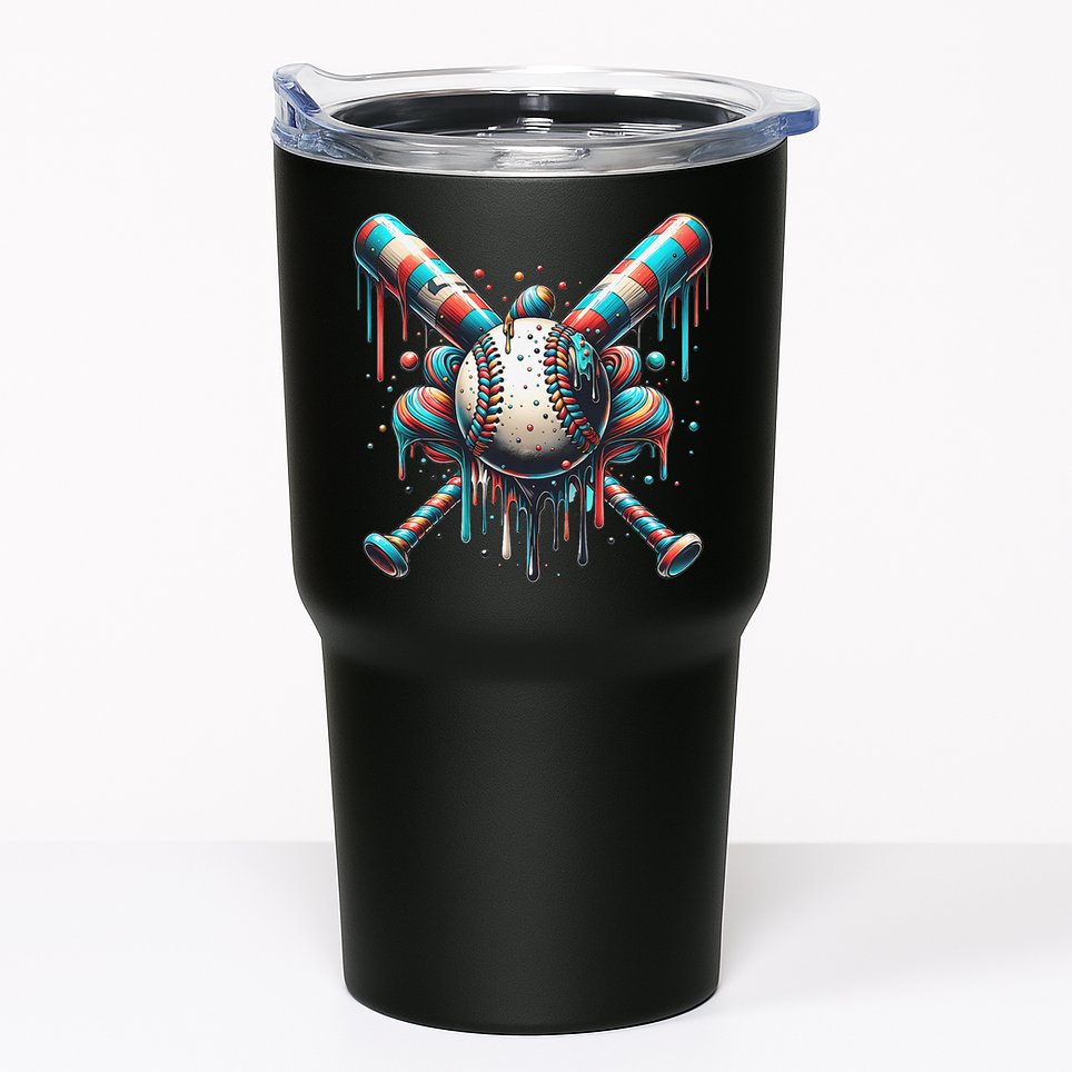 Baseball Home Plate Ice Cream Drip Baseball With Sprinkles Tumbler